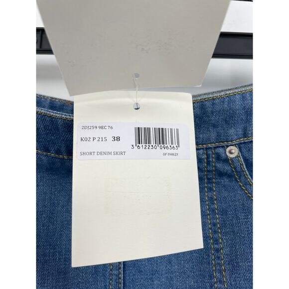 KENZO Skirt Womens 38 US 6 Denim Mini Short A Line Front Pockets Blue NWT - Picture 6 of 7